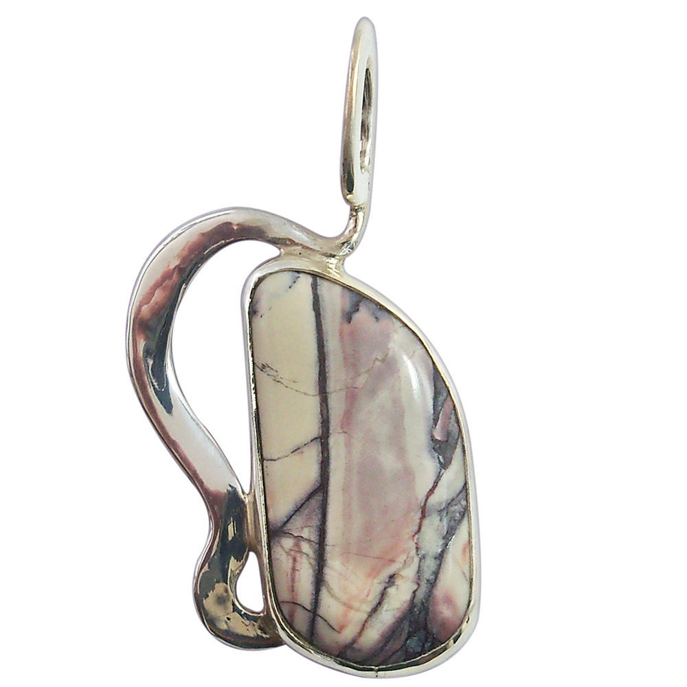 Porcelain Jasper Pendant Set in Sterling Silver  pporg1669