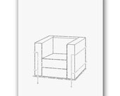 Le Corbusier Chair in Words - Art Print