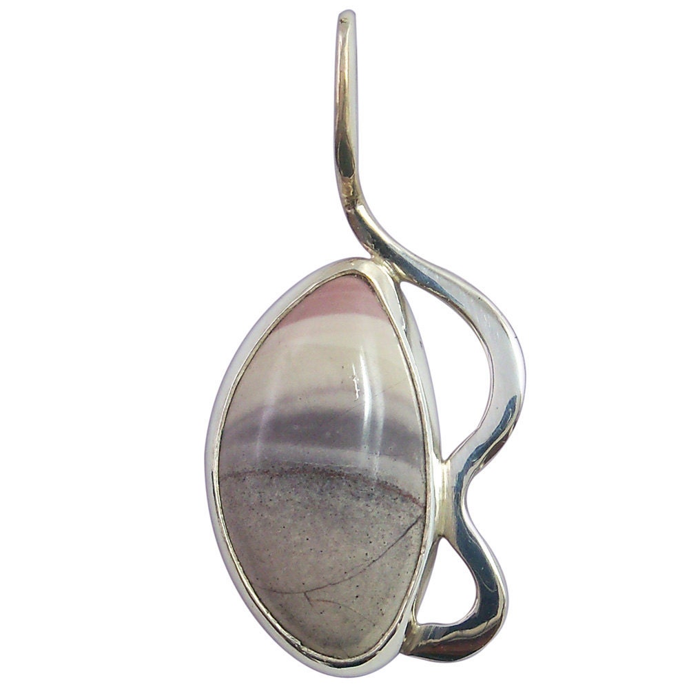 Pendants Porcelain Jasper Pendant set in Sterling Silver  ppore1558
