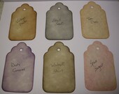 25 Large Blank Distressed Scalloped Parchment Tags - CHOOSE YOUR COLOR - 18 Colors to choose from