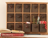 Multi Drawer Desk Supply Organizer made with Repurposed Metal Drawers