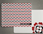 Set of 10 notecards with envelopes - Red & Black