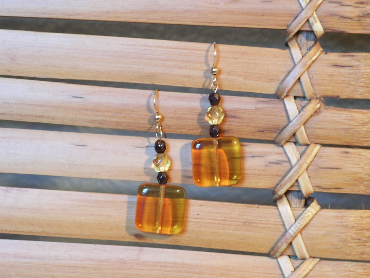 Gorgeous Amber Glass and 14 kt ...