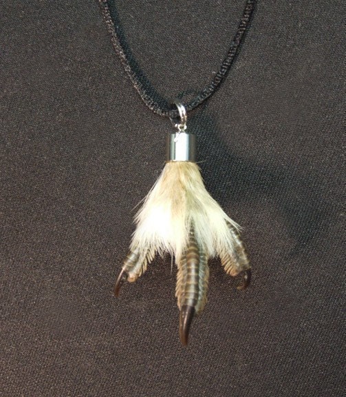 GROUSE FOOT NECKLACE real taxidermy bird talon pendant inspired by antique black forest bird hunting trophies