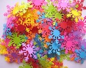100 Bright Arctic Snowflake punch die cut scrapbook confetti embellishments noE1293