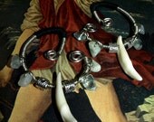 Coyote tooth and blue apatite ear weights