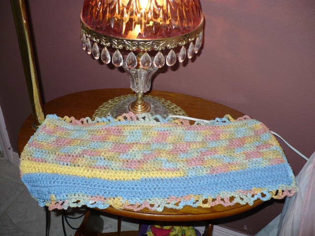 Table Runner, Table Topper Blue, Yellow, Pink