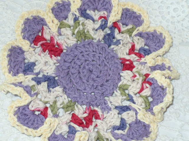 Baby Flower Washcloth Organic Cotton Yarn