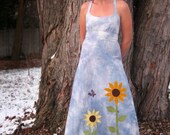 Organic Cotton Hemp Dress Ecofriendly Sunflowers