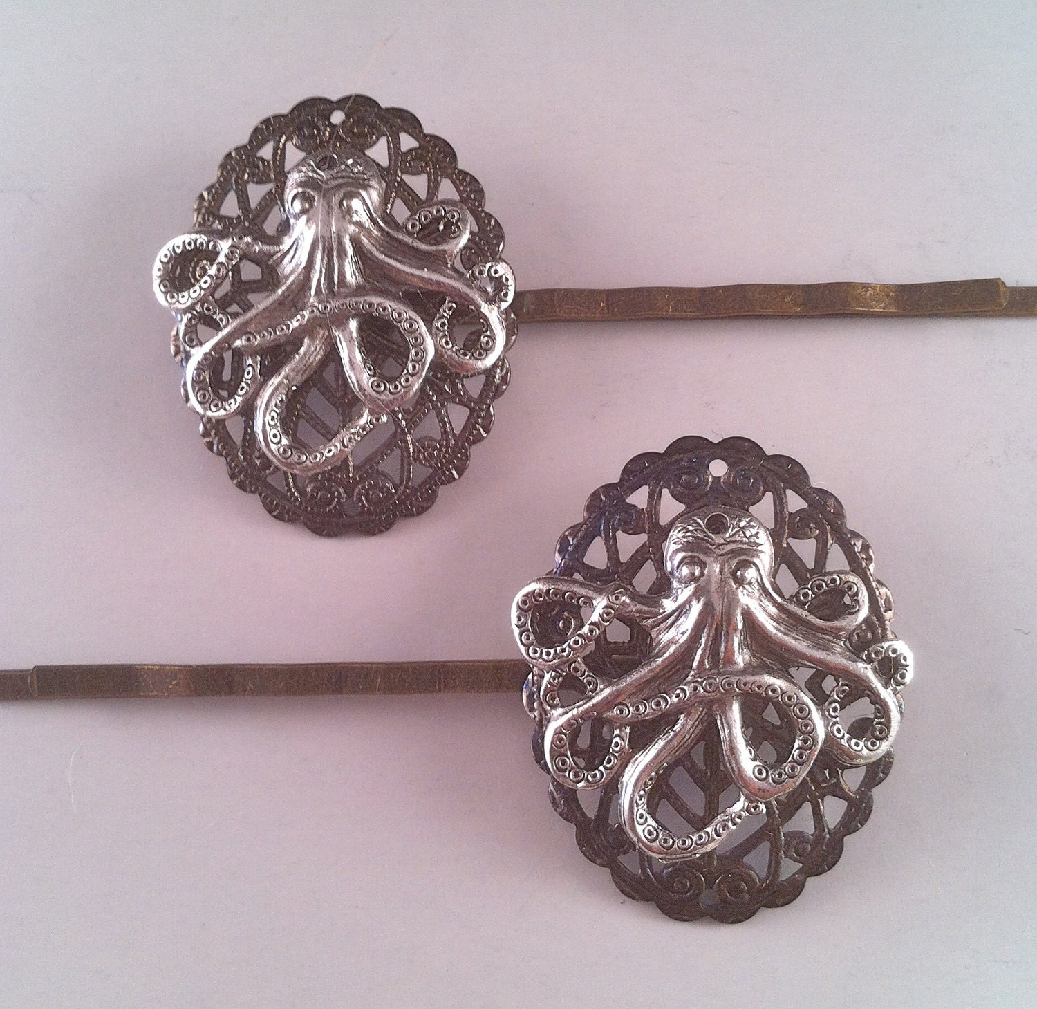 Steampunk Bobby Pins "The Call", set of 2