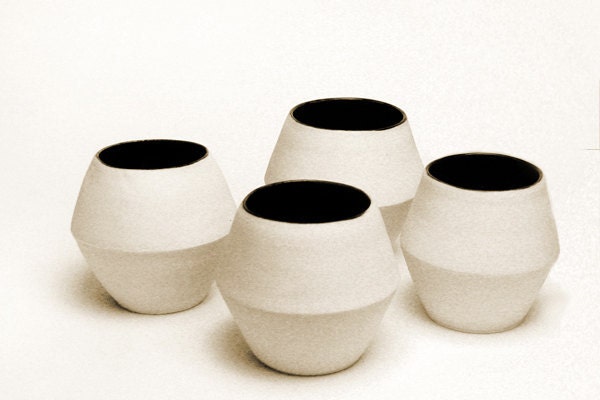 Angular Black and White Porcelain Cups