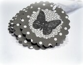 10 Black and White Butterfly Gift Tags