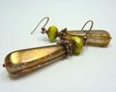 Cathy Earrings - Czech Glass pendant and Picasso beads