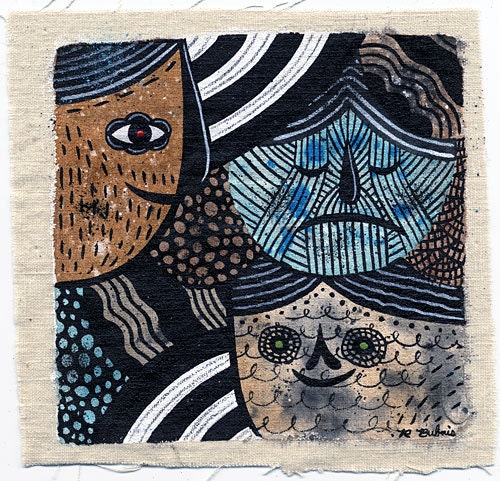 Original, acrylic & ink painting on fabric by Portland artist Ryan Bubnis