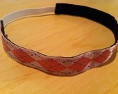 Pink/Black Sparkle Argyle Satin Headband (7/8" wide)
