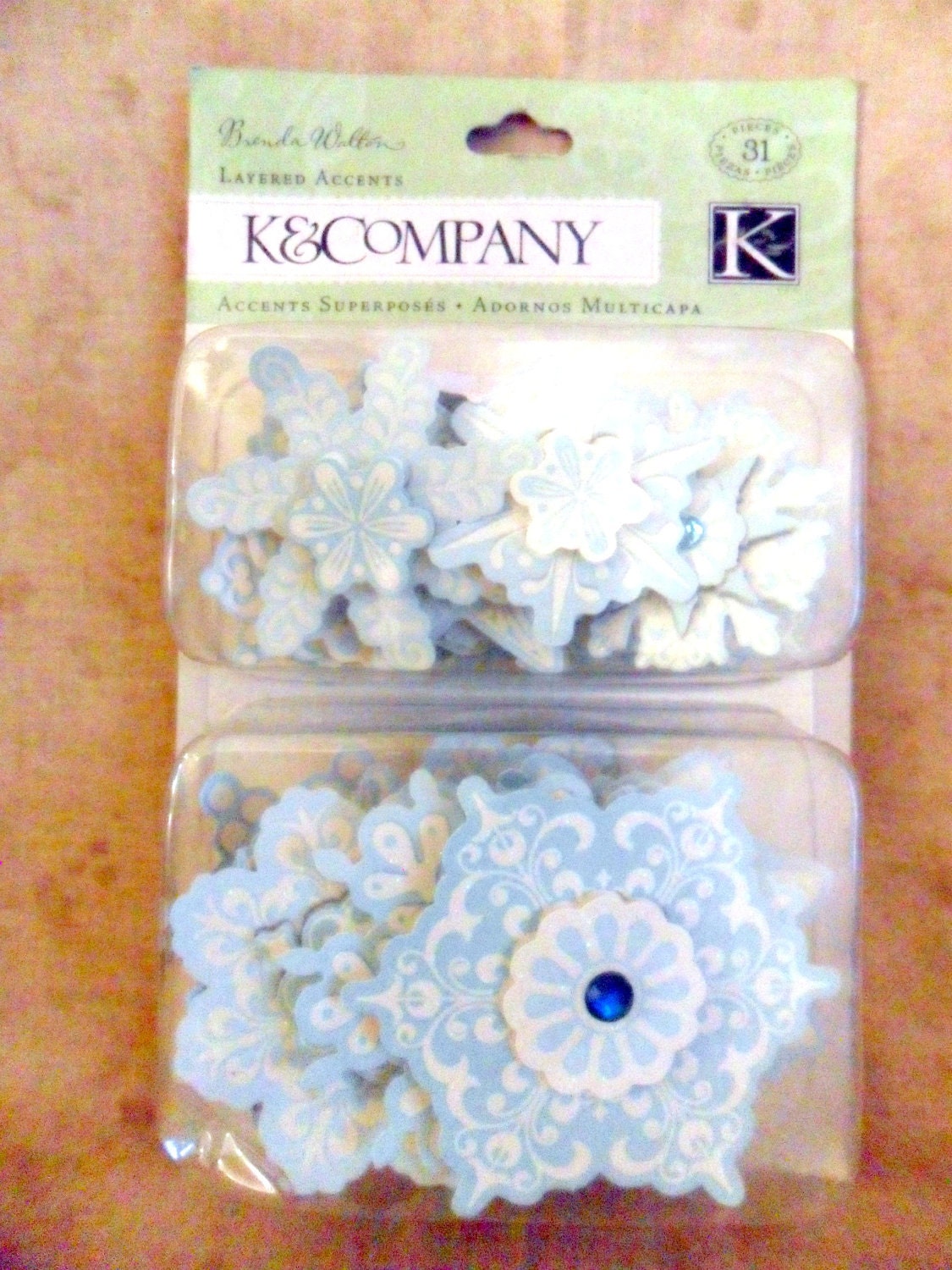 Brenda Walton Evergreen Snowflake Layered Accents by K and Company-FREE SHIPPING