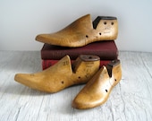 Vintage Wood Shoe Forms - Industrial Rustic Home Decor