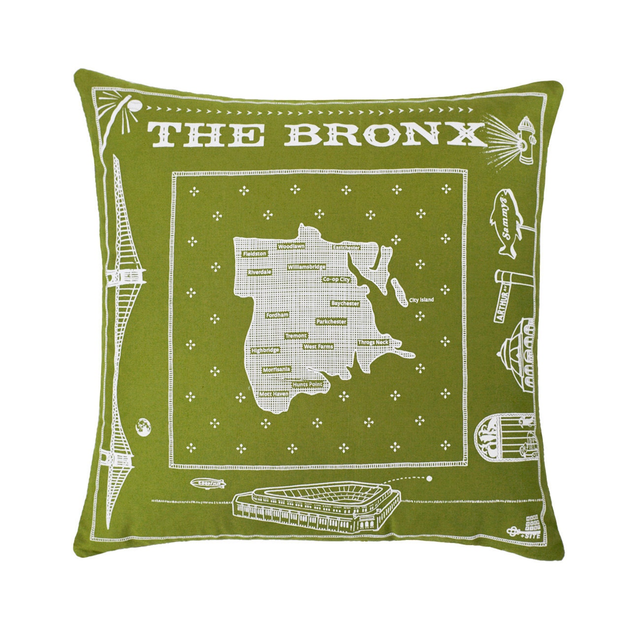 Green Bronx Throw Pillow