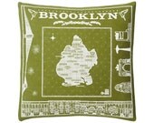 Green Brooklyn Throw Pillow