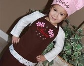 Personalized Embroidered Adult young Adult toddler child  APRON set with CHEF HAT