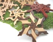 Ornaments Wooden Snowflakes Decorations Christmas Yule Hanukkah Holidays Winter Garland Ornament