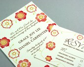 Red Flower Rustic Wedding Invitation, or customize the colors for no extra fee