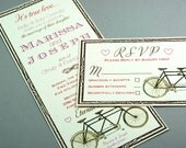 Vintage Tandem Bicycle Wedding Invitation Suite: you pick the colors