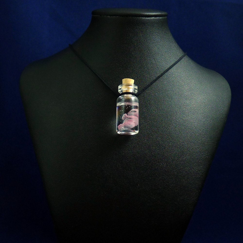 Alien Fetus Specimen Jar Necklace  - Handmade Science Fiction Jewelry