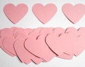 30 Jumbo Pink Hearts Paper Piecing Embellishments Scrapbooking Confetti