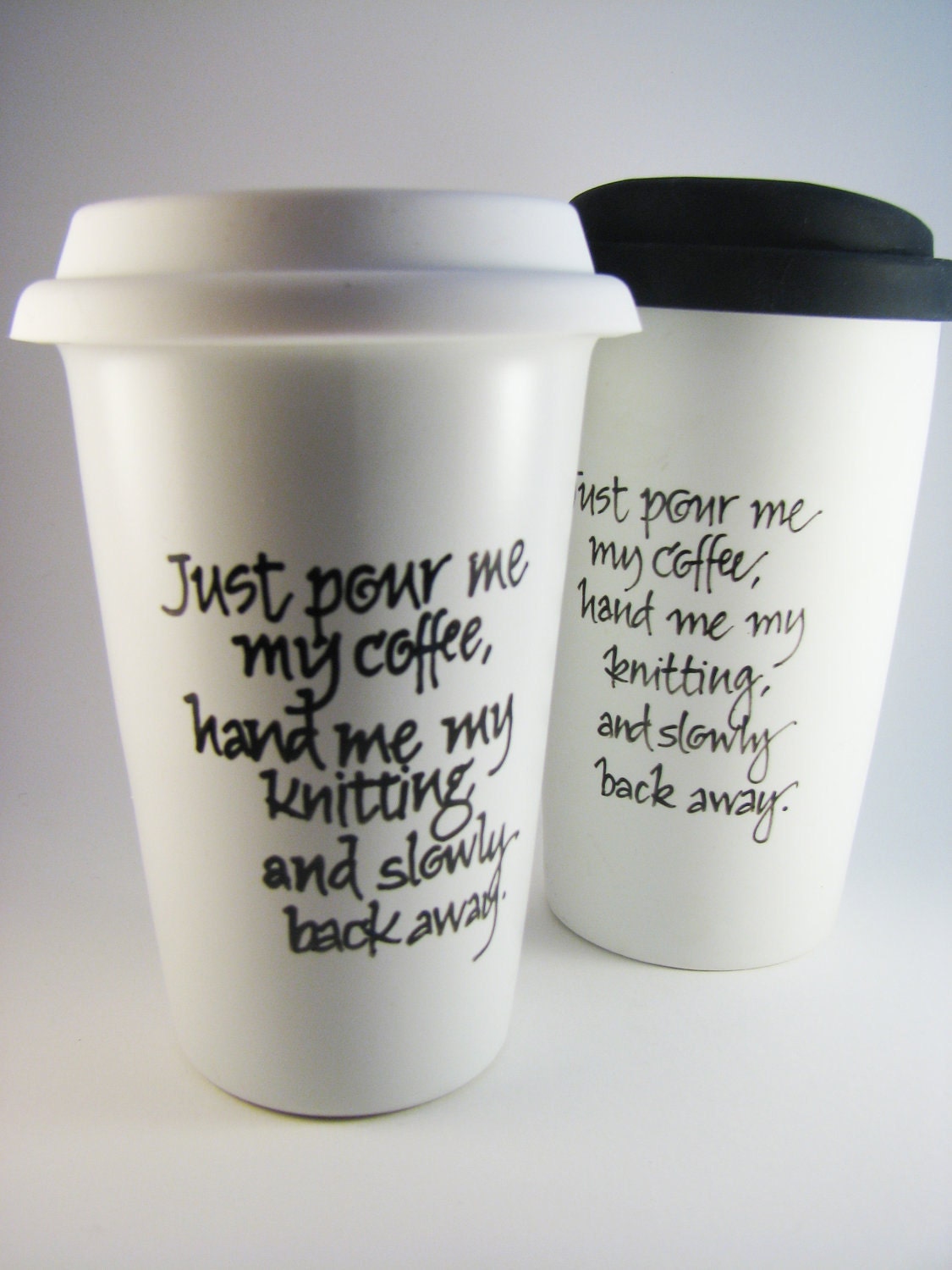 Travel Mug for Knitters: Coffee Warning
