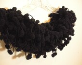 Black Pom Pom Scarf - madebymandy35 Black Pom Pom Scarf - madebymandy35
