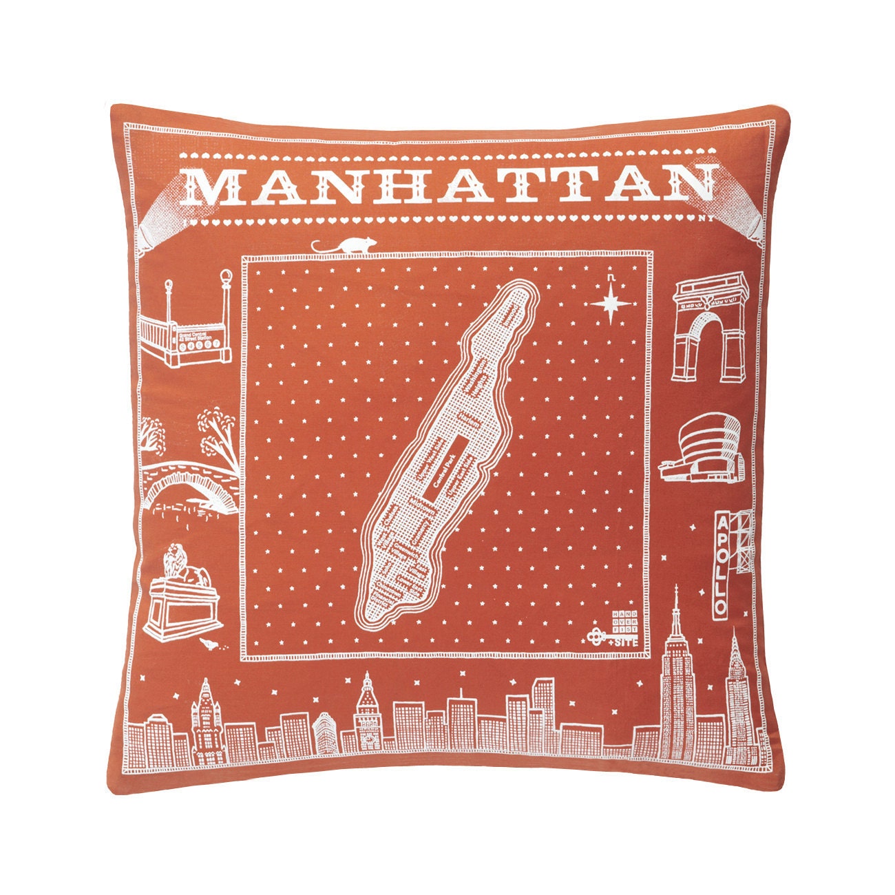 Orange Manhattan Throw Pillow