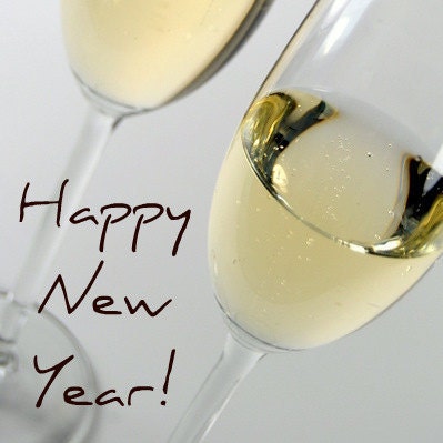 Happy New Year Champagne Glasses Card
