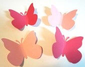 30 Large Dark Pink And Light Pink Sweet Butterfly Paper Piecing Embellishments Tag Cutouts Confetti Die Cut
