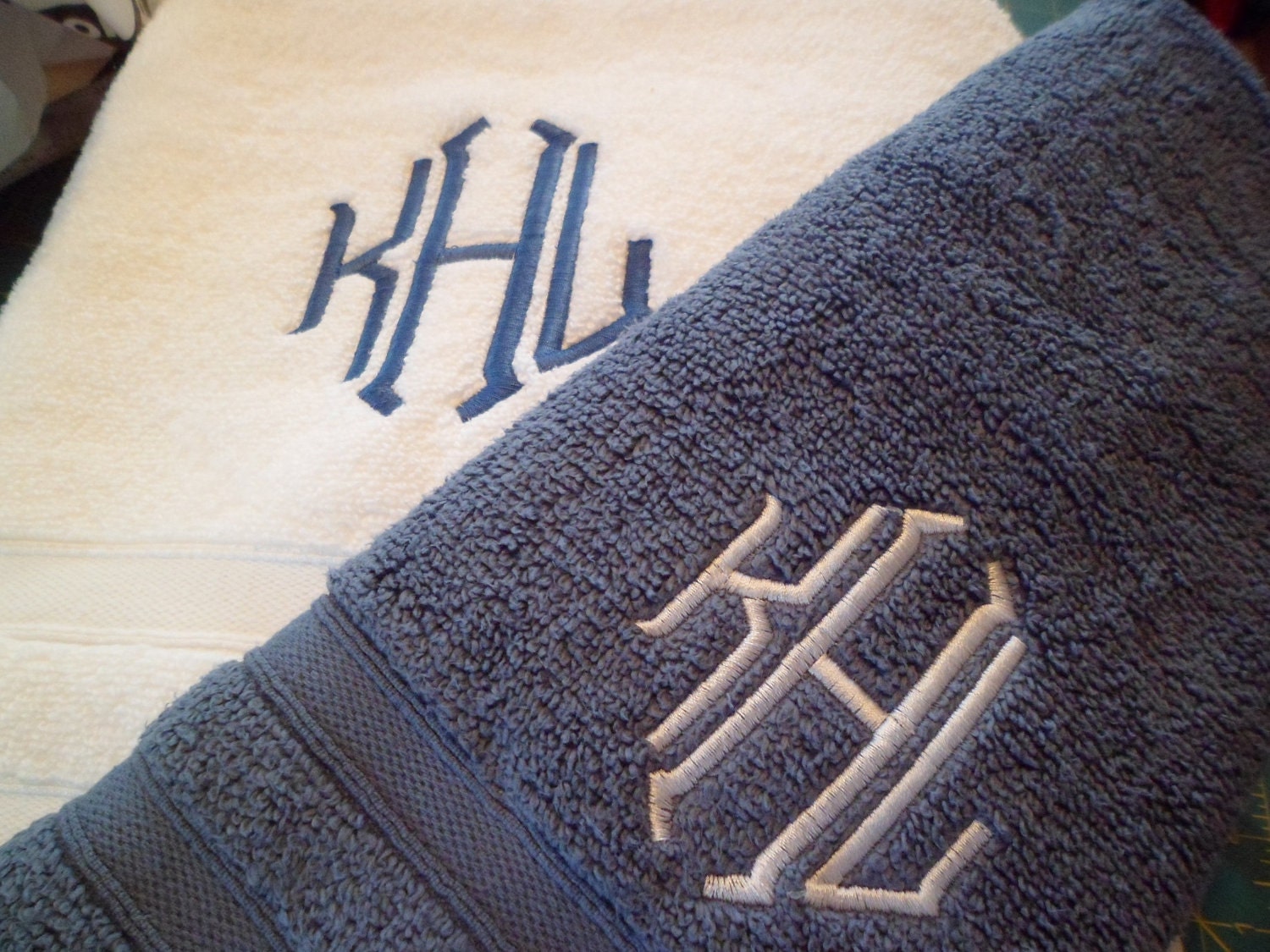 PAMPER yourself or someone you love with thick, soft monogrammed towels
