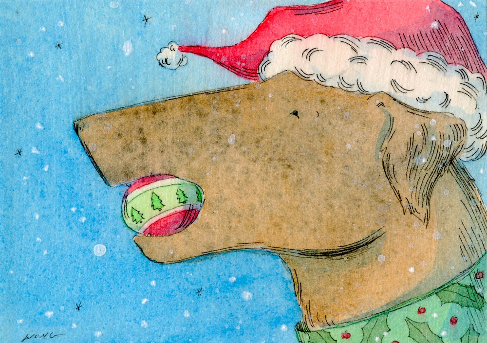 Original ACEO Painting -- New Christmas ball