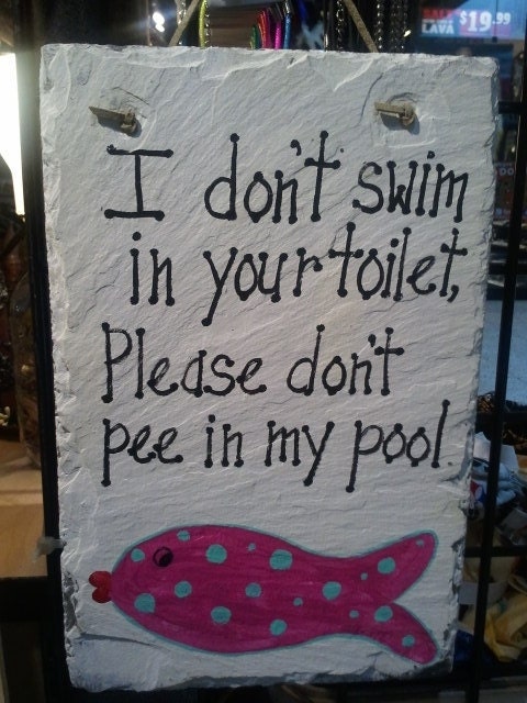 Sign, pool sign- Special slate for .Lisa