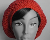Slouchy Beret Hat - Terra Cotta - Hand Crocheted - Ready to Ship
