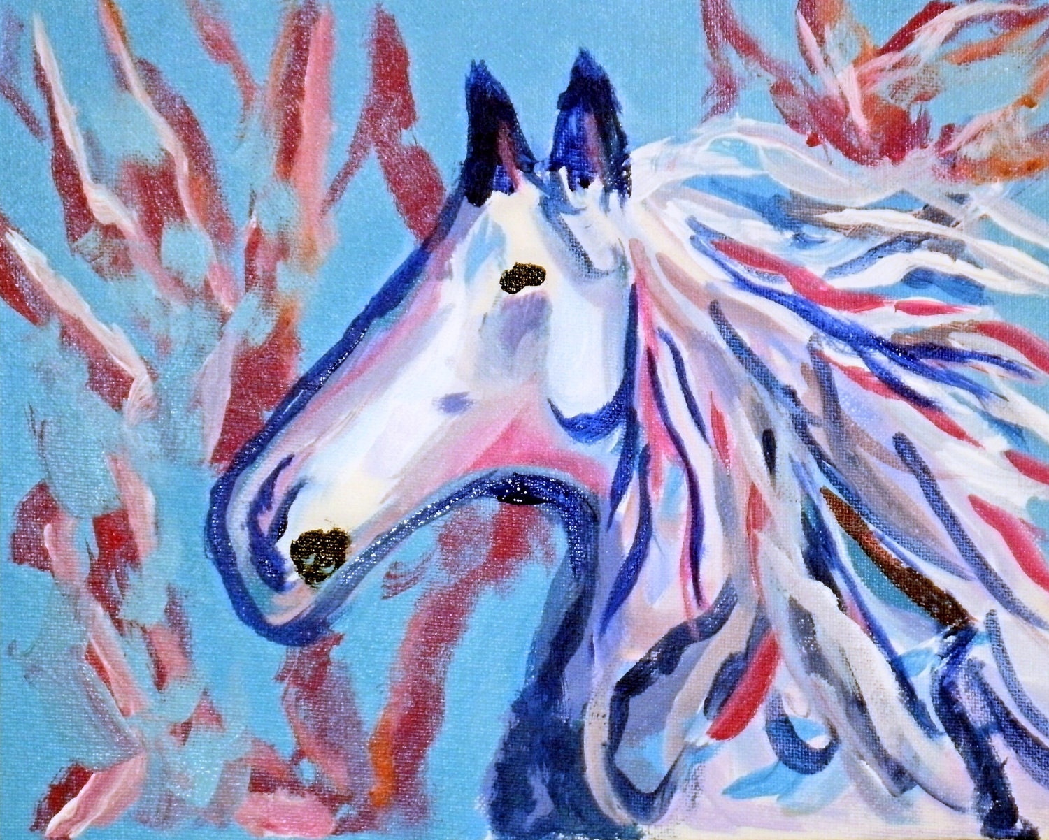 An Abstract Horse 8X10 on Canvas Board