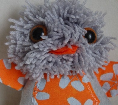 Regretsy Fabric Plush Bird - Hipster Orange