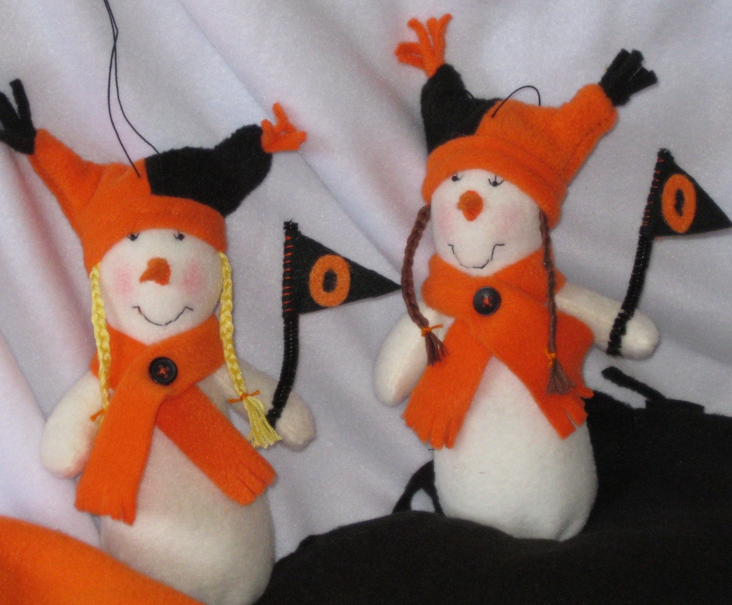 Collectible handmade snowman Christmas ornament , sports fan,
