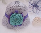 summer tea party hat, lavender