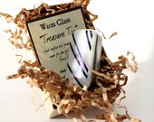 Fused Glass Slide Top Treasure Tin Black and White  -  Small