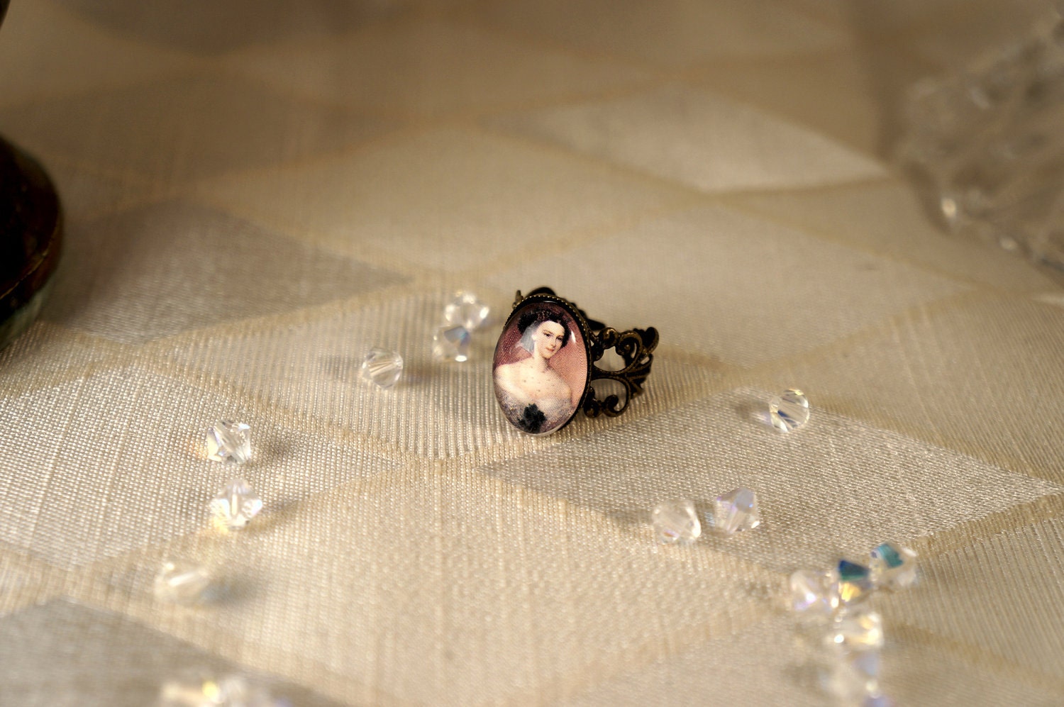 Lady 4 on Adjustable Ring