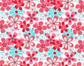 Michael MIller Fabric NEARBY FLORAL - Aqua, Designer Fabric, Modern Fabric