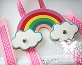 Rainbow Hair Bow Holder.  Rainbow Clip Organizer. Free Ship Promo.
