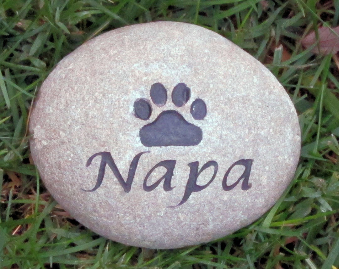 Dog Memorials River Rock Stone Cat Memorials