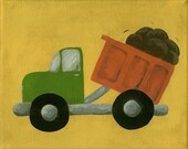 Construction Dump Truck Nursery Art - PRINT 8x10  vehicle  transportation  dirt