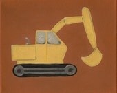 Construction Digger Nursery Art - PRINT 8x10 - vehicle transportation