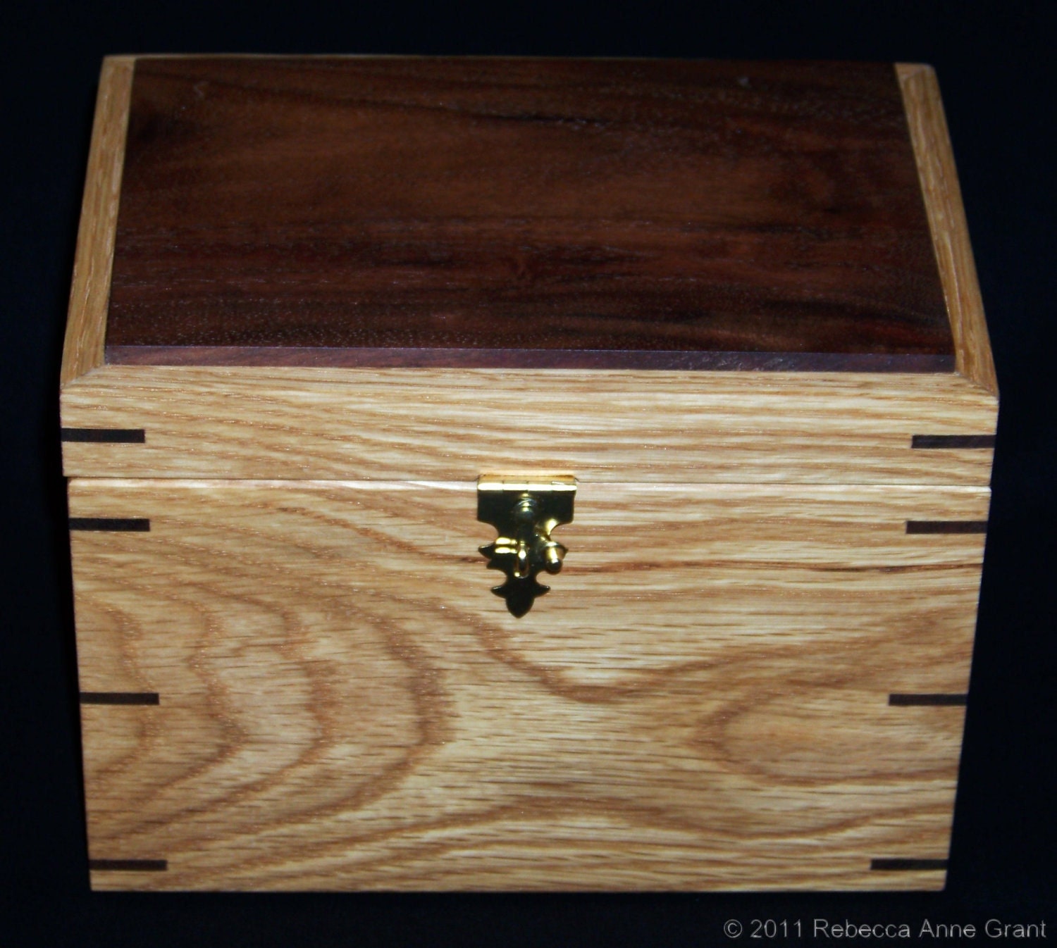 Oak and Walnut Recipe Box